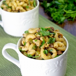 Beef Macaroni with Soy and Ginger