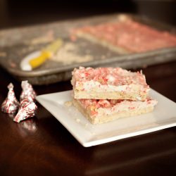 Candy Cane Kiss Shortbread Bars