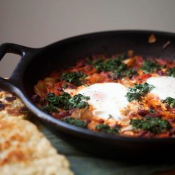 Skillet Bread and Baked Eggs