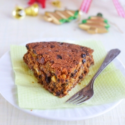 Eggless Christmas Fruit Cake