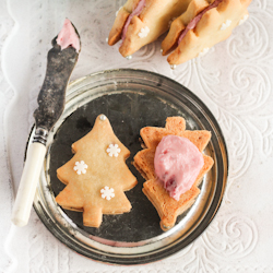 Ginger Shortbread with Cherry Icing