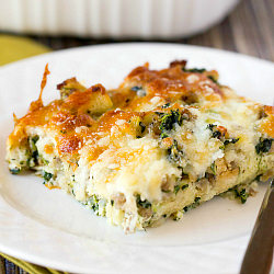 Cheesy Sausage Spinach Casserole