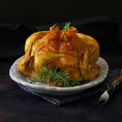 Roast Chicken with Saffron Butter