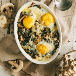 Mushroom-Spinach Baked Eggs