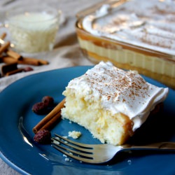 Eggnog Poke Cake with Caramel