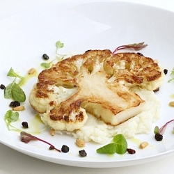 Cauliflower Steak and Puree