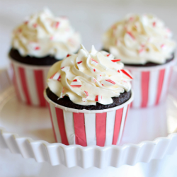 Peppermint Hot Cocoa Cupcakes