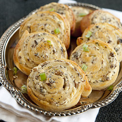 Cheesy Mushroom Pinwheels