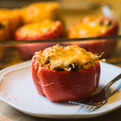 Stuffed Peppers with Beef & Sausage