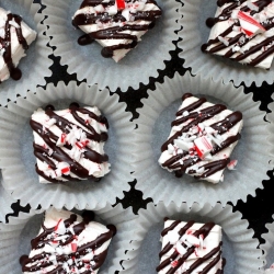 Candy Cane Nougat Bites