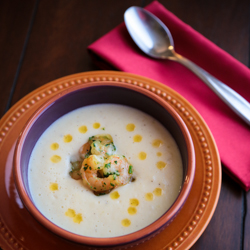 Cauliflower Potato Soup with Shrimp