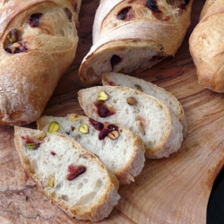 Cranberry and Pistachio Baguettes