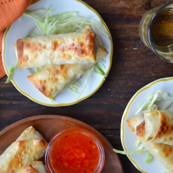 Crispy Baked Chicken Spring Rolls