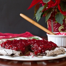 Chocolate Cranberry Pavlova