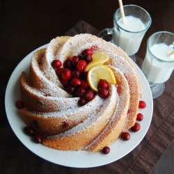 Meyer Lemon, Cranberry Bundt Cake