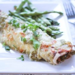 Chili Verde Chicken Enchiladas