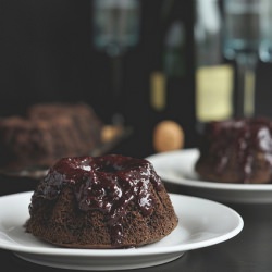 Chocolate Cherry Champagne Cakes