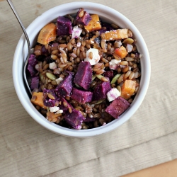 Sweet Potato Salad with Rye Berries