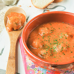 Tomato Soup with Meatballs