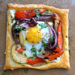 Red Pepper and Baked Egg Galettes