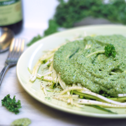 Zucchini ‘Spaghetti’ With Kale Pest