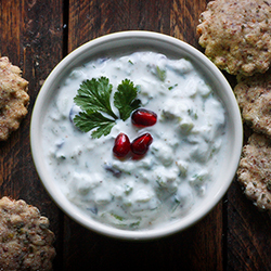 Pomegranate Cucumber Raita