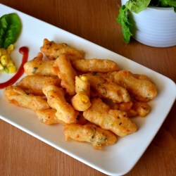 Corn Stuffed Penne Pasta Fritters