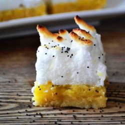 Lemon Poppy Seed Meringue bars