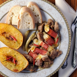 Braised Beef and Baked Potatoes