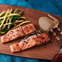 Roasted Salmon with Pine Nuts