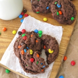 Chocolate M&M Monster Cookies