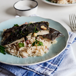 Grilled Fish with Lemon Pilaf