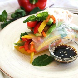 Vegetable & White Bean Rice Rolls