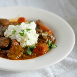 Beef Stew with Mashed Potatoes