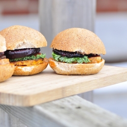 Roasted Beet and Yam Sliders