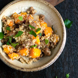 quinoa w/ butternut & sausage