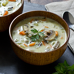 Creamy Wild Rice & Mushroom Soup