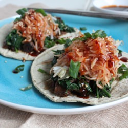 Bibimbap Tacos with Asian Pork