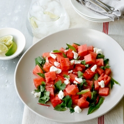 Watermelon, Feta, Chili, Mint Salad