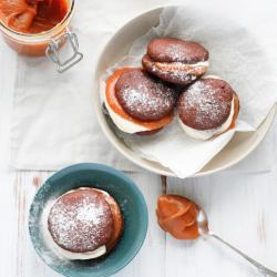 Chocolate Whoopie Pies with Caramel