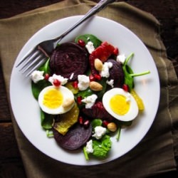 Roasted Beet and Spinach Salad