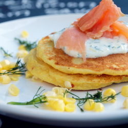 Corn Cakes With Smoked Salmon