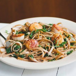 Seared Scallops with Fettuccine