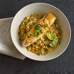 Halibut with Coconut-Red Curry