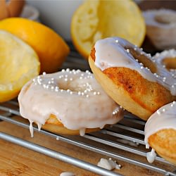 Meyer Lemon Iced Baked Donuts