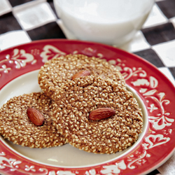 Flour-less Sesame Almond Cookies