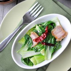 Bok Choy with Crispy Pork