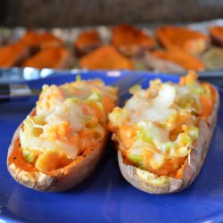 Leek & Gruyere Sweet Potato Skins