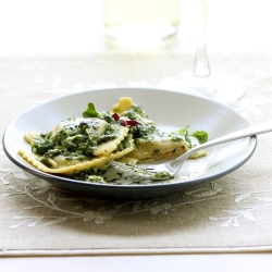 Butternut Squash Agnolotti w Pesto