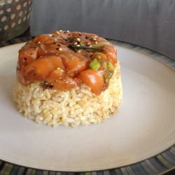 Salmon Poke Over Brown Rice